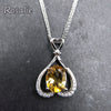 Rosalie,Heart shape cut design with Natural Citrine Pendants necklace For Women 925 Sterling Silver Jewelry for girls gift