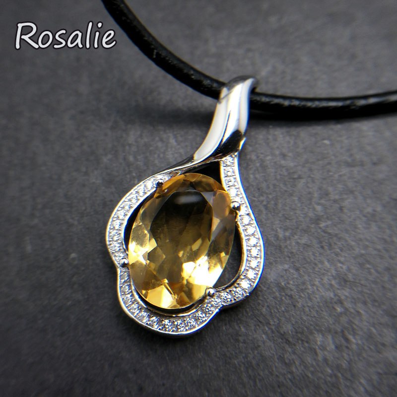 Rosalie,Natural Brazil good luster 4.5ct gemstone pendant necklace 925 sterling silver fine jewelry for women daily wear gift