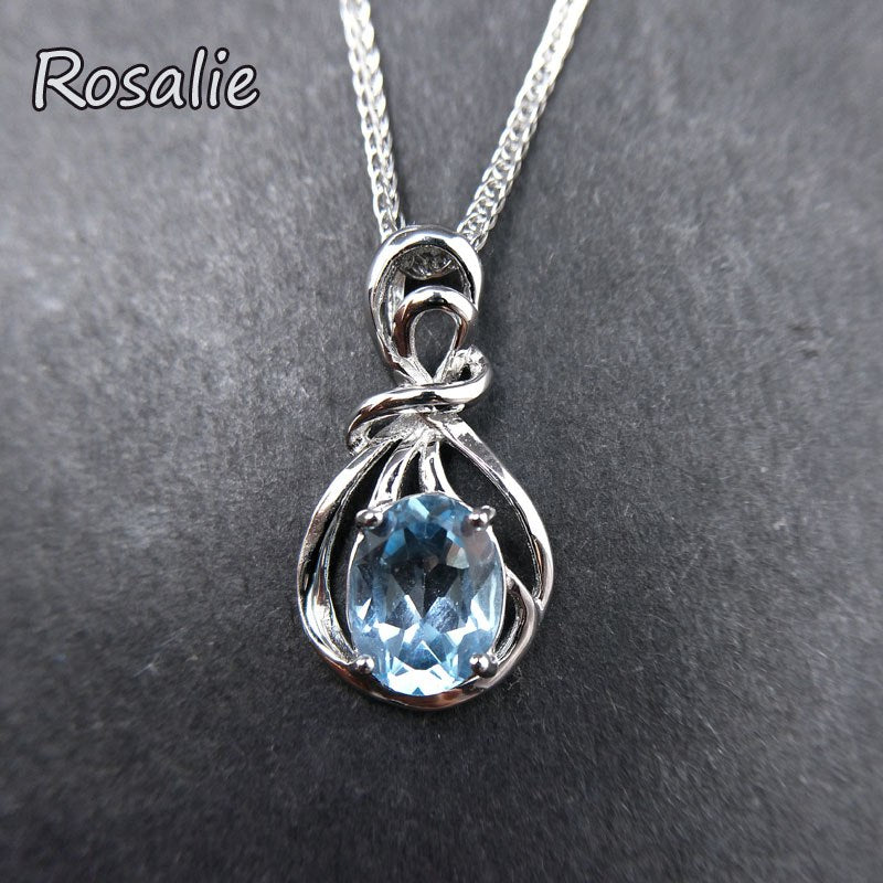 Rosalie, Real Brazil Topaz Pendant flower design 925 Sterling Silver Pendant Fine Jewelry Statement Jewelry for girls best gift