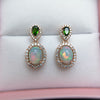 Rosalie,Two color natural gemstone Ethiopian Opal with tourmaline fancy color earring 925 sterling silver fine jewelry for women