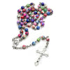 Rosary Necklace Church Blessed Colorful Clay Prayer Beads Chain Crucifix Cross Pendant Our Lady Medal Baptism Communion Chaplet
