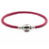 Rose Clasp Leather Bracelets 100% 925 Sterling-Silver-Jewelry