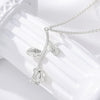 Rose Flower Necklace For Women Stainless Steel Beauty and the Beast Pendant Necklaces Charm Boho Jewelry Valentine's day Gift