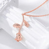 Rose Flower Necklace For Women Stainless Steel Beauty and the Beast Pendant Necklaces Charm Boho Jewelry Valentine's day Gift