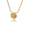 Rose Flower Pendant Necklace For Women Stainless Steel Cubic Zirconia Necklaces Vintage Floral Jewelry Christmas Gift collares