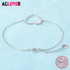 Rose Gold 925 Sterling Silver Bracelet Woman Heart Fashion Charm Bracelet Silver Female Jewelry