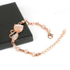 Rose Gold Alloy Lovely Cat Bracelets for Women Femme Children Girl Gift Jewelry Charms Crystal Opals Rhinestone Bangle Chain
