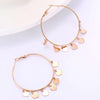 Rose Gold Color Stainless Steel Heart Pendant Hoop Earrings For Woman Party Gifts Round Charm Jewelry Korean 2022