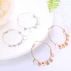 Rose Gold Color Stainless Steel Heart Pendant Hoop Earrings For Woman Party Gifts Round Charm Jewelry Korean 2022