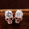 Rose Gold Color Stud Earrings for Women Skull Crystal Stud Earrings online shopping india Punk Stud Earrings for Women Jewelry