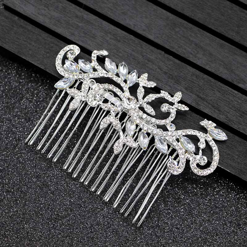 Rose Gold Color Wedding Hair Combs For Bride Crystal Rhinestones Pearls Women Hairpins Bridal Headpiece Hair Jewelry Accessories