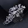 Rose Gold Color Wedding Hair Combs For Bride Crystal Rhinestones Pearls Women Hairpins Bridal Headpiece Hair Jewelry Accessories