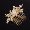 Rose Gold Color Wedding Hair Combs For Bride Crystal Rhinestones Pearls Women Hairpins Bridal Headpiece Hair Jewelry Accessories