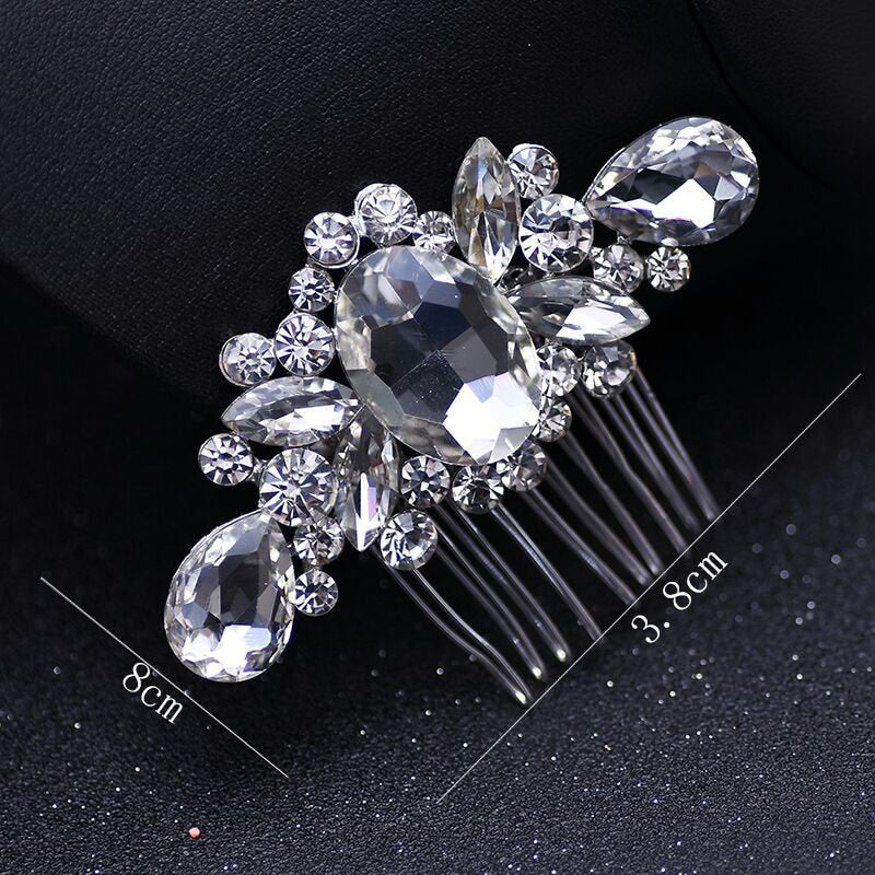 Rose Gold Color Wedding Hair Combs For Bride Crystal Rhinestones Pearls Women Hairpins Bridal Headpiece Hair Jewelry Accessories