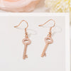 Rose Gold Cubic Zirconia Key Dangle Earrings For Women Jewelry Crystal Earrings 2022 Gift to My Friend
