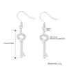Rose Gold Cubic Zirconia Key Dangle Earrings For Women Jewelry Crystal Earrings 2022 Gift to My Friend