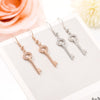 Rose Gold Cubic Zirconia Key Dangle Earrings For Women Jewelry Crystal Earrings 2022 Gift to My Friend