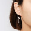 Rose Gold Cubic Zirconia Key Dangle Earrings For Women Jewelry Crystal Earrings 2022 Gift to My Friend