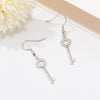 Rose Gold Cubic Zirconia Key Dangle Earrings For Women Jewelry Crystal Earrings 2022 Gift to My Friend