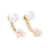 Rose Gold & Gold Color Shell Flower Earrings 2020 Convertible Double Side Elegant Glass Pearl Earrings Wedding Jewelry