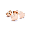 Rose Gold Heart Stud Earrings for Women Aretes De Mujer Earring Orecchini Donna Boucle D'oreille Brincos Earings Fashion Jewelry