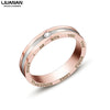 Rose Gold Promise Ring for Her Women Stainless Steel Couple Ring Fall in Love Engagement Band Valentines D Gift for Her Him
