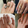 Rose Gold Silvery Heart Pendant Zircon Rings For Women Adjustable Engagement Promise Finger Ring Female Wedding Jewelry 2022