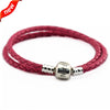 Rose Leather Bracelets and Necklaces for Women DIY Jewelry Making Fits European Style Charm Beads 100% 925 Sterling Silver Clasp