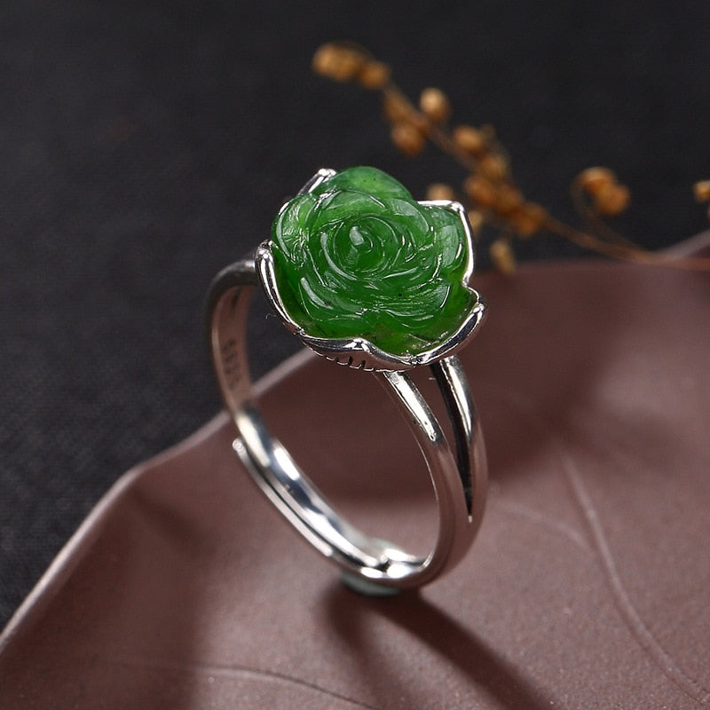 Rose Limited Women Jasper Party Anel Feminino 2020 New S925 Pure Antique Mosaic And Jasmine Rose Lady High-end Rings Wholesale