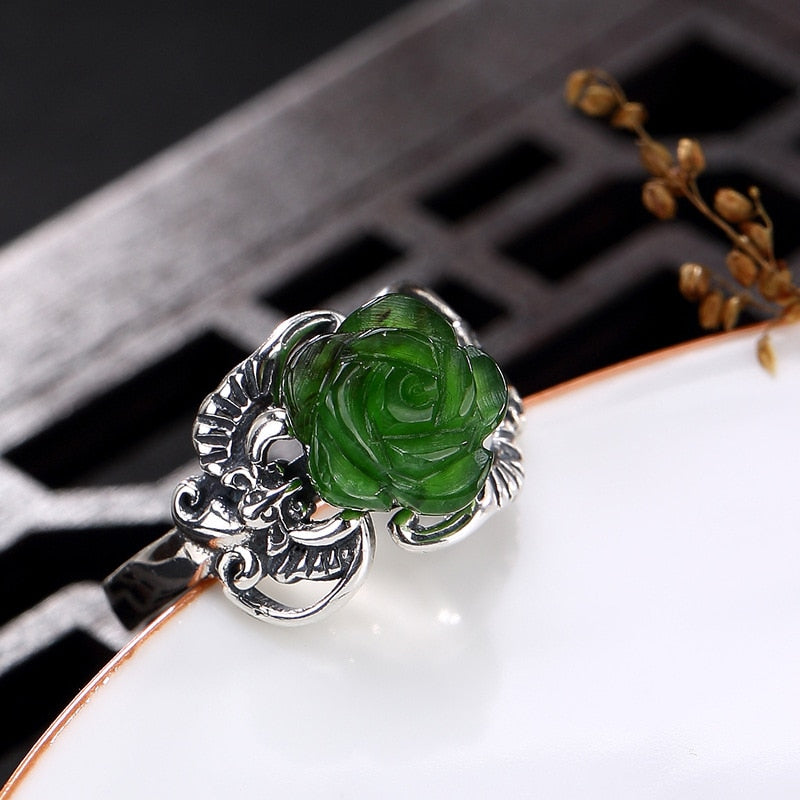 Rose Limited Women Jasper Party Anel Feminino 2020 New S925 Sterling Antique Mosaic And Bats Rose Opening Ring Rings Wholesale