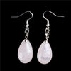 Rose Quartz Opalite Obsidian Water Drop Dangle Natural Stone Chakra Healing Reiki Crystal Earrings For Women Fashion Jewelry