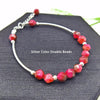 Rose Red Natural Tiger's Eye Stone Beads Bracelets For Women 925 Sterling Silver Gold Plated Faceted Cystal Beaded Bracelet