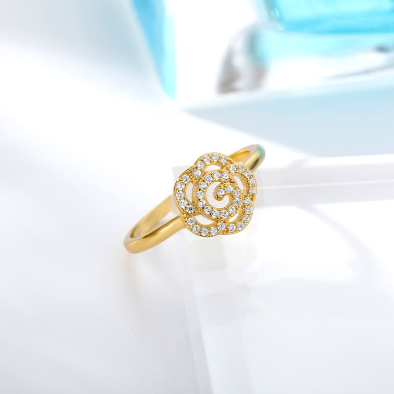 Rose Rings For Women Stainless Steel Cubic Zirconia Ring Female Vintage Gothic Aesthetic Jewelry Couple Gift anillos mujer