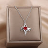 Rose Window Pendant Necklace for Women Goth Stainless Steel Flower Necklaces 2023 Trend Clavicle Chains Choker Aesthetic Jewelry