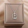 Rose Window Pendant Necklace for Women Goth Stainless Steel Flower Necklaces 2023 Trend Clavicle Chains Choker Aesthetic Jewelry
