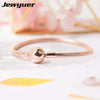 Rose gold Moments smooth Clasp Bracelets fit 925 sterling silver charms beads DIY for women bangle fine Jewelry YL067