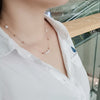 Rose gold titanium steel Necklace,Pearl collarbone necklace,No fading and no allergy