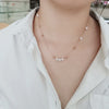 Rose gold titanium steel Necklace,Pearl collarbone necklace,No fading and no allergy