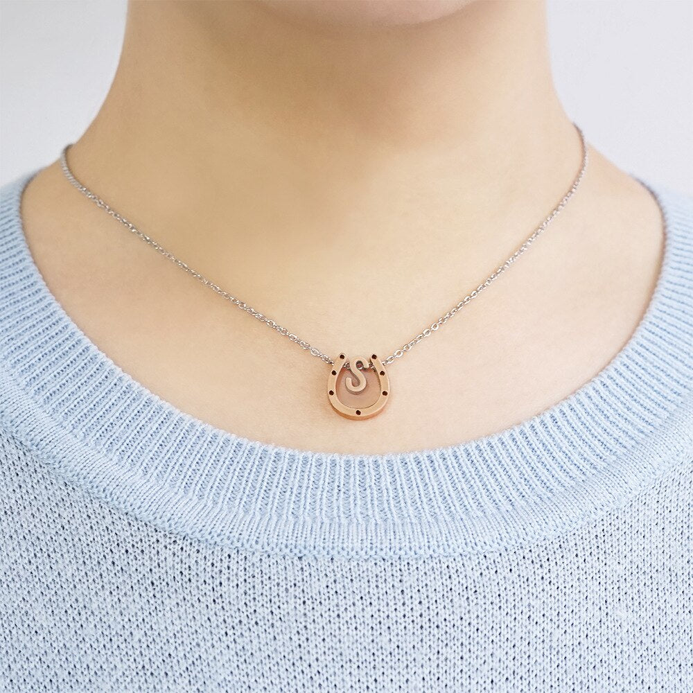 Rosegold Letter Necklace Stainless steel 2022 Birthday Gift For Girl Women