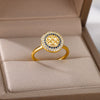 Rotatable Fancy Zircon Rings for Women Stainless Steel Floral Star Gold Color Ring 2023 Trend Zirconia Aesthetic Jewelry anillos
