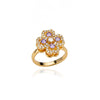 Rotatable Heart Zircon Rings for Women Adjustable Stainless Steel Gold Color Couple Ring Romantic Wedding Jewelry Christmas Gift