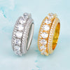 Rotating Solid Men's Ring Gold Color Cubic Zircon Hip Hop 18 K Copper Charm Jewelry