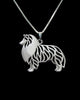 Rough Collie necklace cartoon dog  jewelry for women golden two colors plated