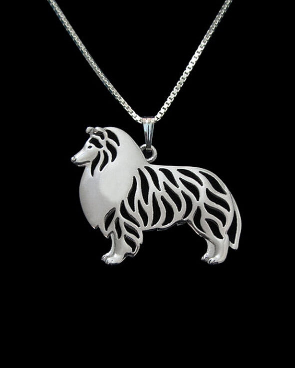 Rough Collie necklace cartoon dog  jewelry for women golden two colors plated