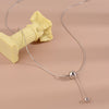 Round Bead Necklaces Women's Neck Chain 925 Stamp Silver Color Necklace  Jewelry Accessories  GaaBou