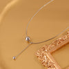 Round Bead Necklaces Women's Neck Chain 925 Stamp Silver Color Necklace  Jewelry Accessories  GaaBou