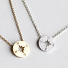 Round Coin Compass Geometric Anise Star Nautical Beach Sailor Lucky Amulet Direction Compass Glamour Pendant Chain Necklaces