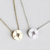 Round Coin Compass Geometric Anise Star Nautical Beach Sailor Lucky Amulet Direction Compass Glamour Pendant Chain Necklaces