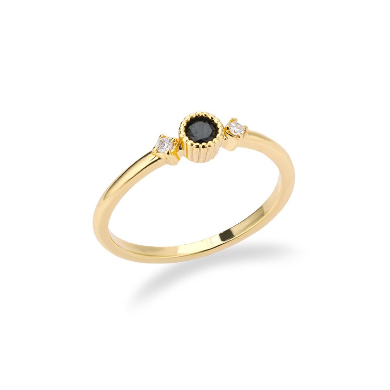 Round Cubic Zirconia Rings For Women Crystal Gold Color Birthstone Ring Wedding Couple Jewelry Birthday Gift anillos