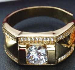 Round Cut White Crystal Rings Sets for Women Cubic Zirconia Gold Color Couples Ring for Lover Men Women Jewelry Z05